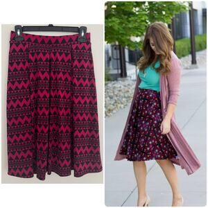 Lularoe Madison Skirt in Pink/Black